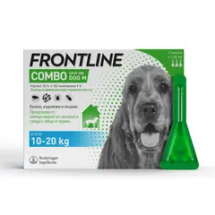 Frontline Combo Spot on M - противопаразитна пипета за кучета 10-20 кг - 2 КУТИИ х 3 ПИПЕТИ