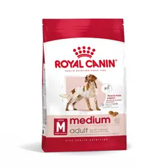 Royal Canin Medium Adult - суха храна за израснали кучета от средните породи, 15 кг + ПОДАРЪК Medium Adult Pouch 10х140 г