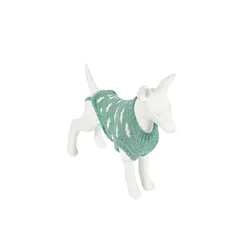 FreeDog Cloudy Sweater GREEN - пуловер за куче, зелен на облачета