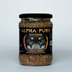 Alpha Pure - Стерилизирана храна за кучета с пилешко,свинско и зеленчуци, 8 х 500 г