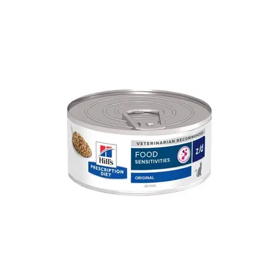 Hill's Prescription Diet z/d Food Sensitivities  AB+  лечебна мокра храна за намаляване на непоносимостта към съставки и хранителни вещества при котки в зряла възраст, консерва 156 г