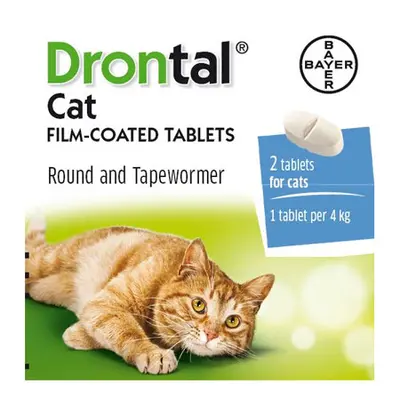 Drontal Cat - таблетки за вътрешно обезпаразитяване на котка - кутия с 2 таблетки