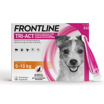 Frontline Tri-Act S 5-10 кг. - КУТИЯ (3 бр.)
