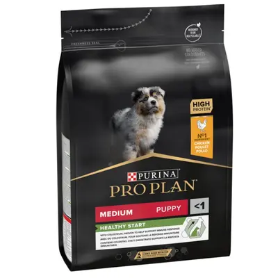 Pro Plan Medium Puppy HEALTHY START - за малки кученца от средни породи, суха храна, с високо съдържание на пиле, 3 кг