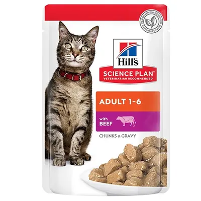 Hill's Science Plan Feline Adult Beef пауч за котка с говеждо 12 бр. x 85 гр.