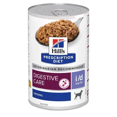 Hill's Prescription Diet i/d Digestive Care Low Fat - лечебна мокра храна за кучета при панкреатит, протеин  губеща ентеропатия, състояния изискващи ниски нива на мазнини  - консерва 360 гр.