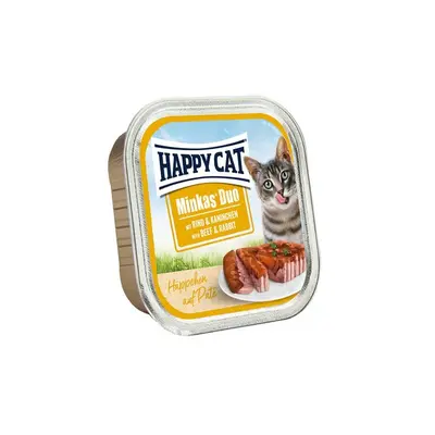 Happy Cat Duo Minkas Duo Beef & Rabbit - Вкусни хапки в желе върху пастет с говеждо и заешко 0.100гр.