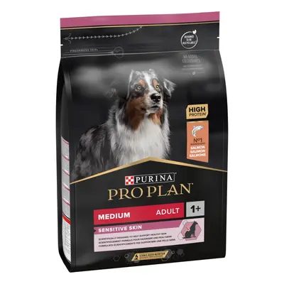 Pro Plan Dog Medium Adult SENSITIVE SKIN - за кучета в зряла възраст от средни породи с чувствителна кожа, суха храна със сьомга 3 кг