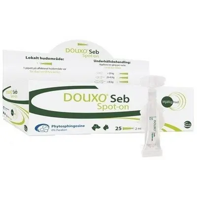 Douxo Seb Spot On - при локализирана форма на себорея / кучета и котки / 5 броя пипети