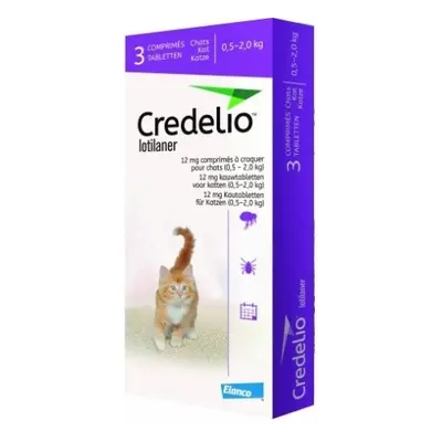 Credelio 12 мг - овкусени таблетки за външно обезпаразитяване на котки от 0,5 до 2 кг - кутия с 3 таблетки