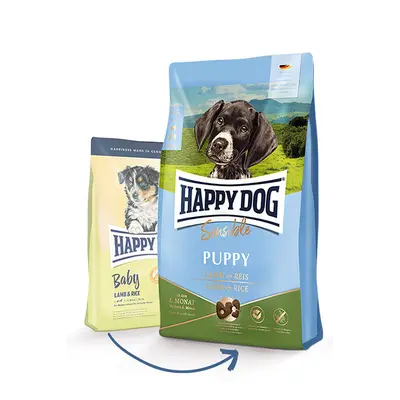 Happy Dog Baby Lamb&Rice суха храна за подрастващи кучета едри породи