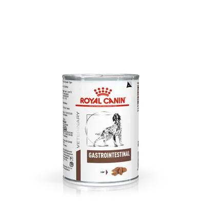 Royal Canin Gastrointestinal Dog - лечебна мокра храна за контрол на храненето на кучетата, формулирана да намалява острите нарушения в чревната абсорбция и да поддържа хранително възстановяване след болест - 400 гр
