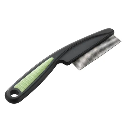 Ferplast GRO 5788 - зелен метален гребен с пластмасова дръжка - малък, за котки