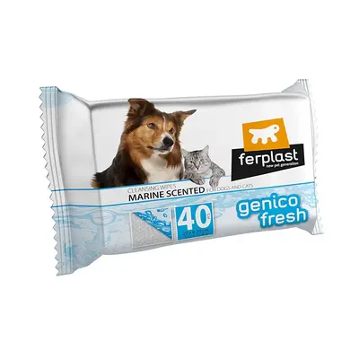GENICO FRESH dog/cat  marine(x 40) - почистващи кърпички за кучета и котки с морски аромат 40 бр. в пакет 30x20cm