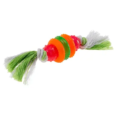 РА 6417 ferplast- комбинирана термопластична гума и памучна играчка 19см.