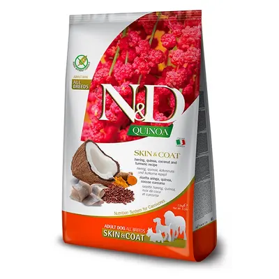 N&D Quinoa Skin&Coat Herring, Coconut - суха храна за кучета в зряла възраст с киноа и херинга - 2,5 кг.