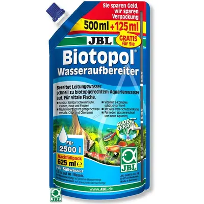 JBL Biotopol 500 + 125 мл гратис - Препарат за стабилизиране и поддръжка на водата на сладководни аквариуми - пълнител
