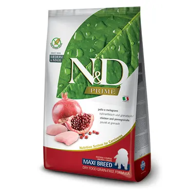 N&D PRIME Dog Grain free Chicken & Pomegranate Maxi Puppy – пълноценна храна за подрастващи кучета от едрите породи с пиле и нар