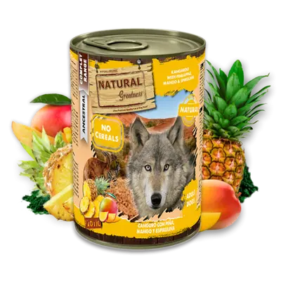 NATURAL GREATNESS Kangaroo with Pineapple, Mango & Spirulina 400g -  Кенгуру с ананас, манго и спирулина