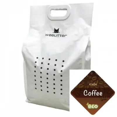 WeeLitter Cofee - Натурална, биоразградима соева котешка тоалетна, аромат кафе
