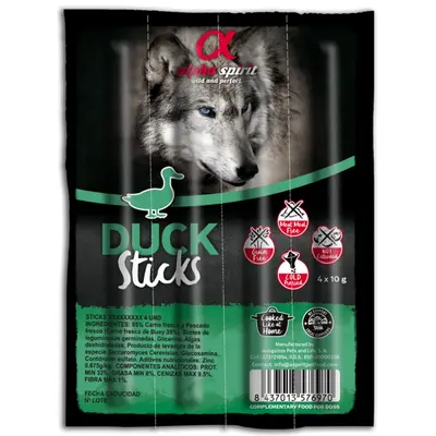 Alpha Spirit Duck Stick 4 x 10 g - Лакомство - Закуска 4 бр. пръчици - патица