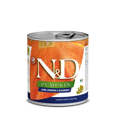N&D DOG LAMB &PUMPKIN& BLUEBERRY 285 гр – за кучета над 1 година, с агне, тиква и боровинки
