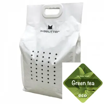 WeeLitter Green Tea - Натурална, биоразградима соева котешка тоалетна, аромат зелен чай