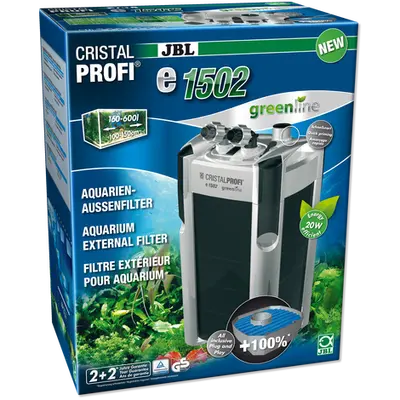 JBL CristalProfi e1502 greenline - Енергоспестяващ външен филтър за аквариуми от 160 л до 600 л или 100 до 150 см дължина