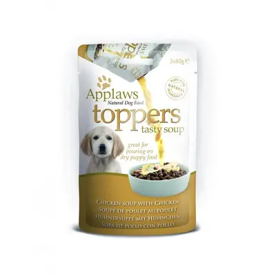 Applaws Dog Toppers Chicken Soup 3 x 60g - Овкусител за подрастващи  кученца с пилешко, пауч