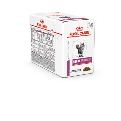Royal Canin Renal Beef Cat Pouch 12x85 гр - Мокра храна с говеждо за котки с хронична бъбречна недостатъчност