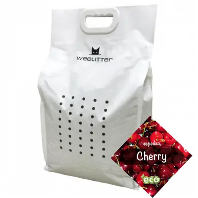 WeeLitter Cherry - Натурална, биоразградима соева котешка тоалетна, аромат череша
