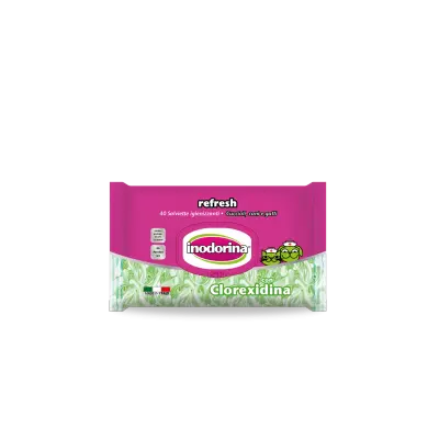 Inodorina Refresh With Chlorhexidine - Мокри кърпички с хлорхексидин - 40 бр.