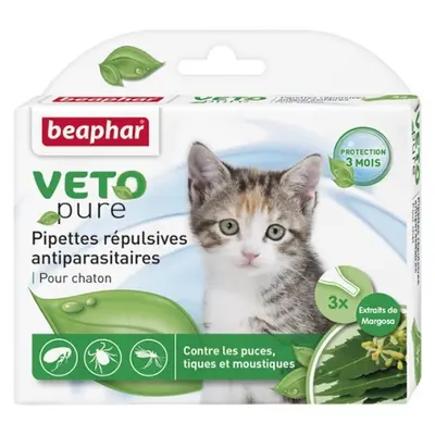 Beaphar Veto Pure Bio Spot On Kitten - репелентни капки за малки котета - 3 пипети