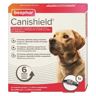 Beaphar CaniShield  2бр. в опаковка - противопаразитен нашийник за кучета против кърлежи, бълхи и пясъчни мухи - 65 см 2бр. в опаковка