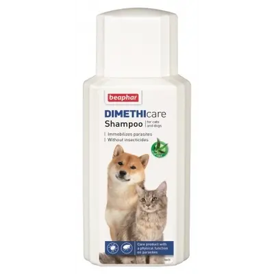 Beaphar Dimethicare Shampoo - Шампоан за куче и коте против бълхи, кърлежи, комари, пясъчни мухи и други 200ml