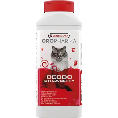 OROPHARMA DEODO STRAWBERRY 750 g - деозодорант на прах за котешка тоалетна с аромат на ягода