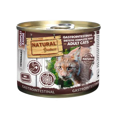 NATURAL Greatness VET Gastrointestinal - за котки, за балансирано храносмилане, консерва 200 гр.
