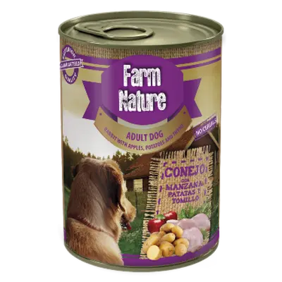 Farm Nature - Консерва за куче с заек, картофи, ябълки и мащерка 400гр