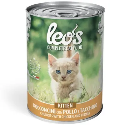 Leo’s Kitten с пилешко и пуешко – хапки с пилешко и пуешко – за подрастващи котенца - 415 гр