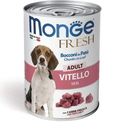 MONGE FRESH Adult veal–хапки за кучета в зряла възраст с телешко - 400 гр