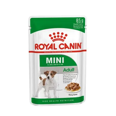 Royal Canin MINI ADULT POUCH 12x85g - Пълноценна храна за кучета в зряла възраст от дребните породи (от 1 до 10кг.) - oт 10 месеца до 12 години.