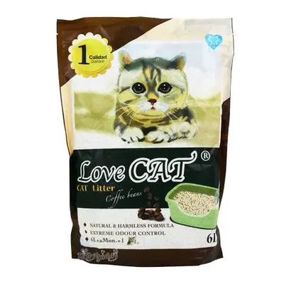 Cat Litter LOVE CAT Coffee Beans - Котешка тоалетна с аромат на кафе - 6 литра