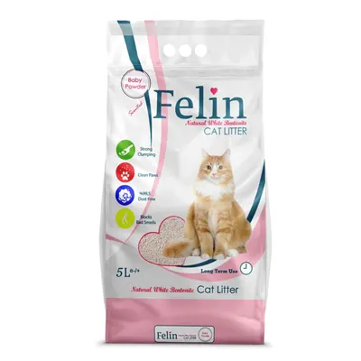 FELIN BABY POWDER - натурална котешка тоалетна от бентонит с аромат на бебешка пудра