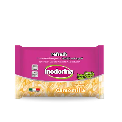 Inodorina Refresh Chamomile Eyes and Ears - Мокри кърпички с лайка за очи и уши - 15 бр.
