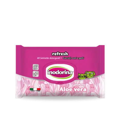 Inodorina Refresh With Aloe Perfume - Мокри кърпички с алое - 40 бр.