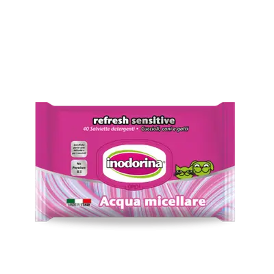 Inodorina Refresh Sensitive With Micellar Water - Мокри кърпички с мицеларна вода - 40 бр.