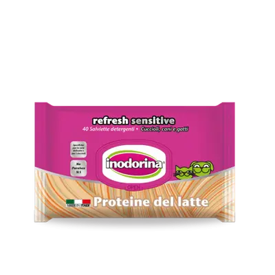 Inodorina Refresh Sensitive With Milk Proteins - Мокри кърпички с млечни протеини - 40 бр.
