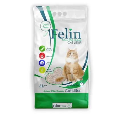 FELIN GREEN APPLE - натурална котешка тоалетна от бентонит с аромат на зелена ябълка