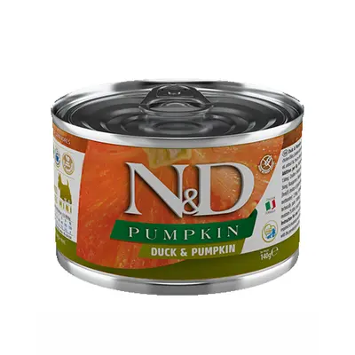 N&D Duck & Pumpkin Dog Mini - Пълноценна консервирана храна за кучета над 1 година от мини породи,  с патица и тиква - 140 гр