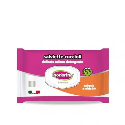 Inodorina Functional Specific for Puppies With Eyebright and Organic Honey - Мокри кърпички за кученца с мед и билки - 40 бр.
